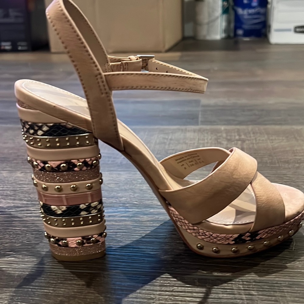 Aldo beige Multiprint Platform Sandal